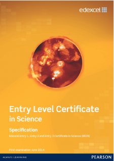 Edexcel Entry Level Certificate in Science specification